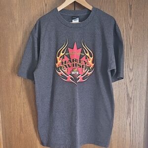 Harley-Davidson Charcoal Tee with Flame Graphic